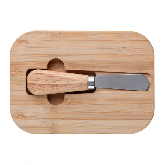 Manteigueira 14,5x10,5x5,5cm Com Espátula E Tampa De Bambu Basic Vidro